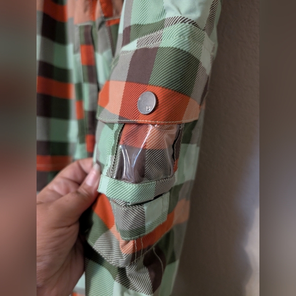 Plaid Snow Pants Pants - Green and Orange - Picture 5 of 15